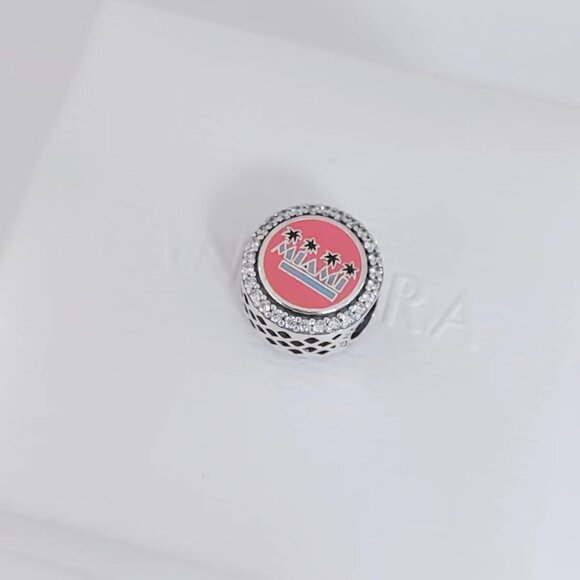 Pandora Miami Exclusive Charm Bead Button S925 Sterling Silver Pendant with box - Picture 4 of 12